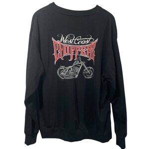 West Coast Choppers Black Sweatshirt Graphic Motorcycle Crewneck Mens XL
